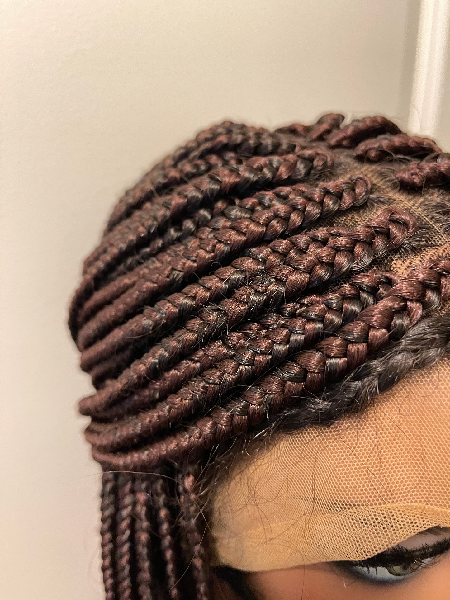 Full Lace Box Braid Wig Dark Brown