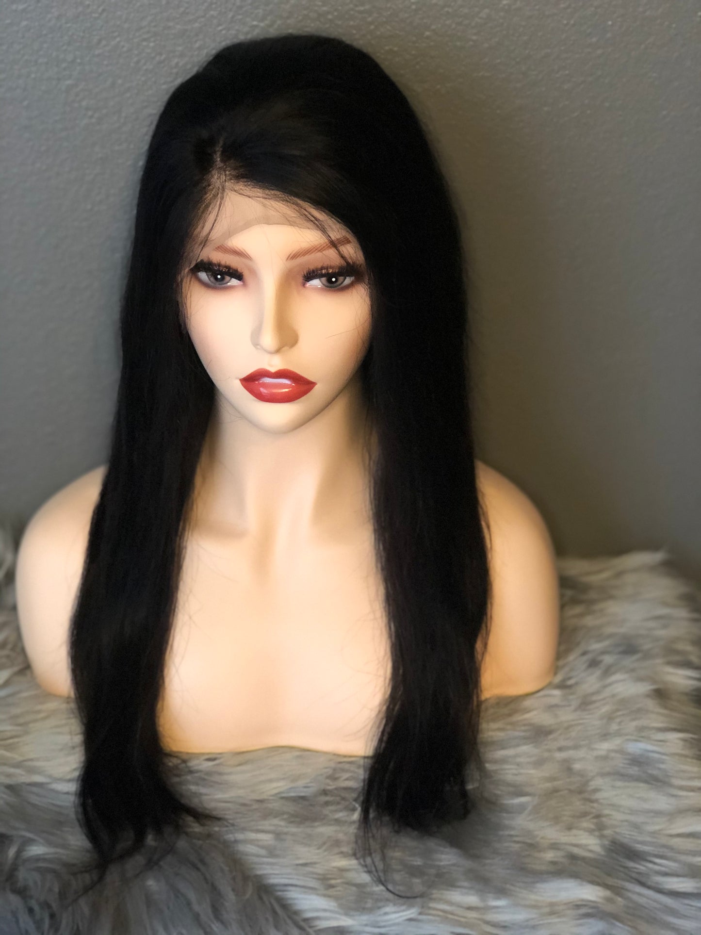 613 Virgin Brazilian Straight Transparent Lace Frontal Wig With Dark Roots