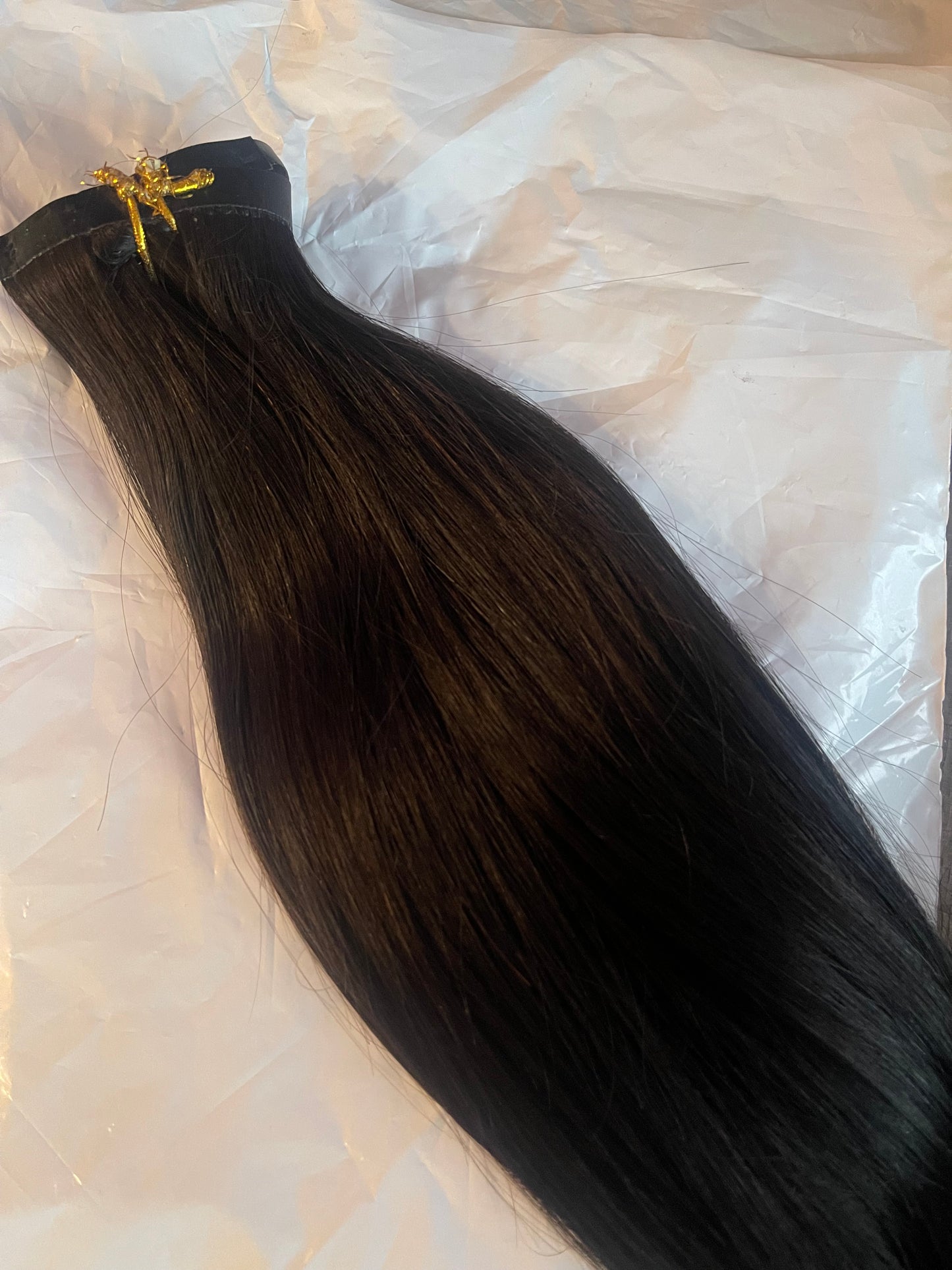 Straight Virgin Brazilian Clip-in Hair Extensions