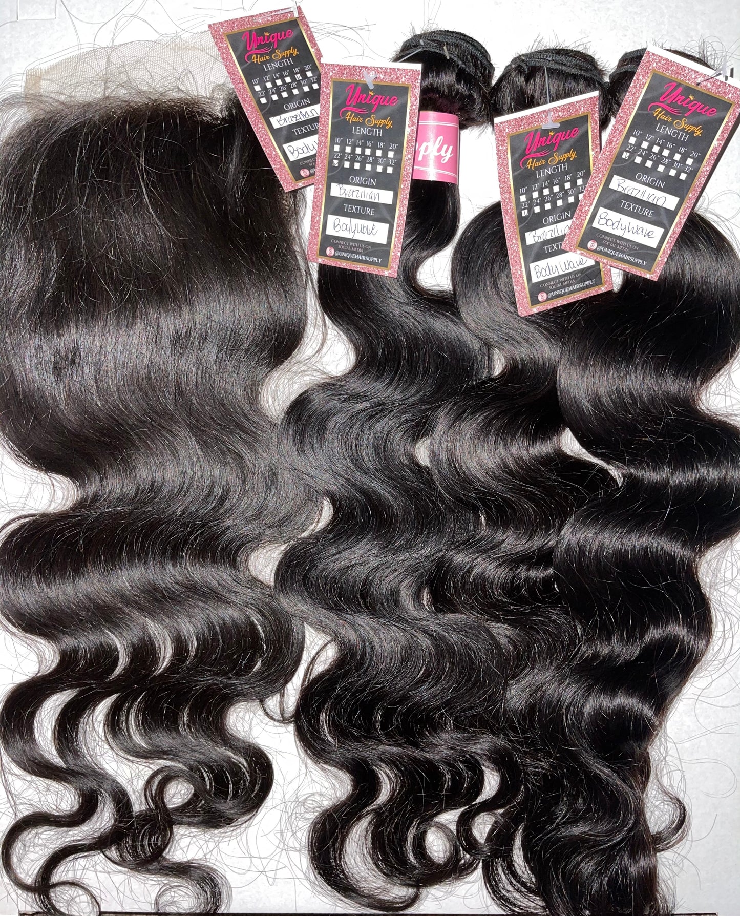 3 Bundles with 5x5 Closure- Virgin Brazilian Body Wave