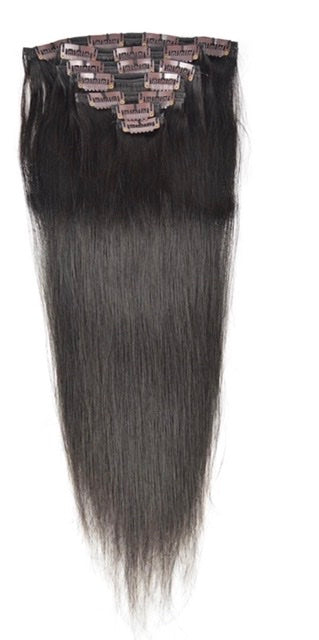 Straight Virgin Brazilian Clip-in Hair Extensions