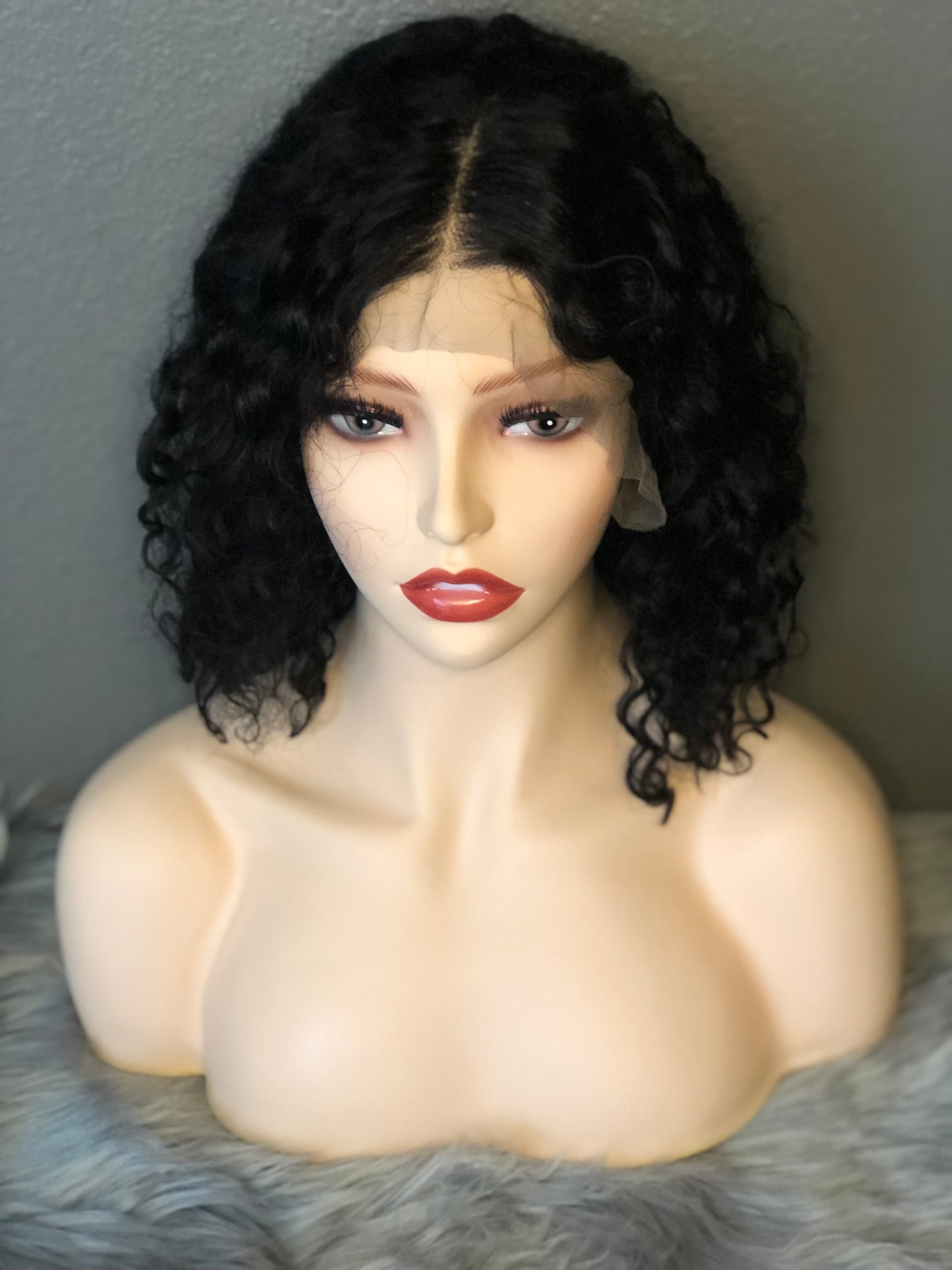 Virgin Brazilian Curly Lace Front Bob Wig